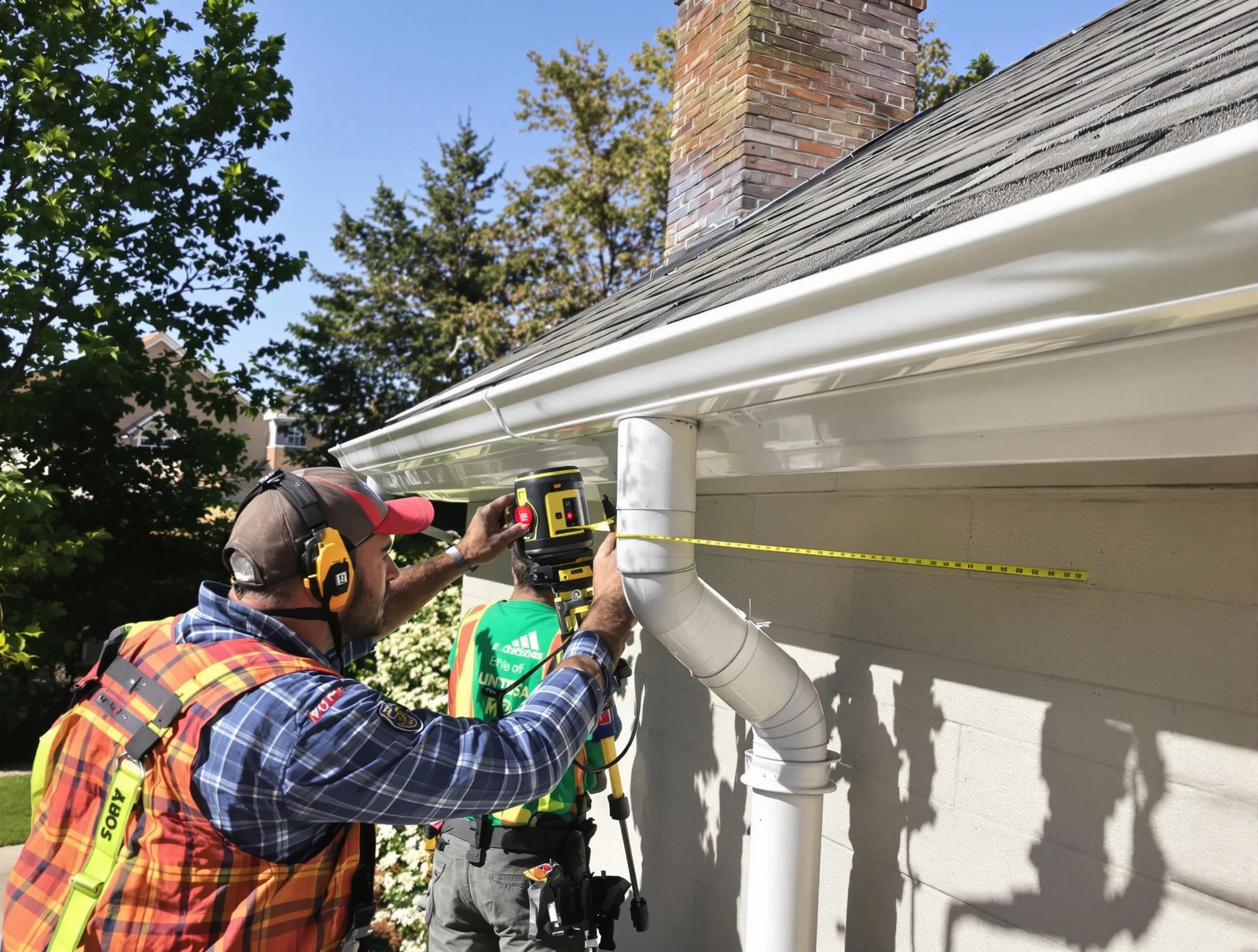 Brook Park Roofing Company installing downspouts at a property in Brook Park, OH