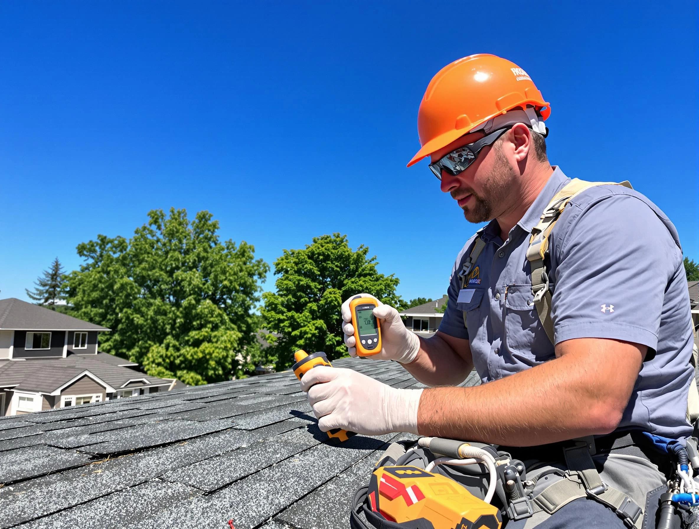 Brook Park Roofing Company conducting a roof inspection in Brook Park, OH
